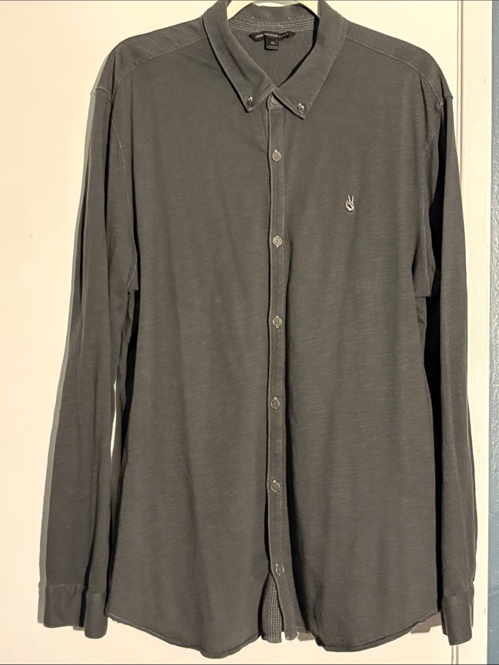 John Varvatos Long-Sleeve Button-Down Shirt - Charcoal
